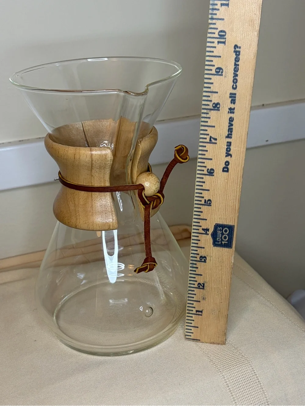 Classic Chemex Glass 8 cup Coffee Maker with Wood Collar in Brown